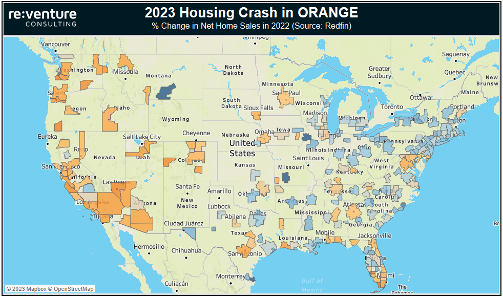 The decline in Home Sales is most severe in states like Florida and California.